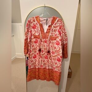 Floral Red and Pink Bohemian Dress